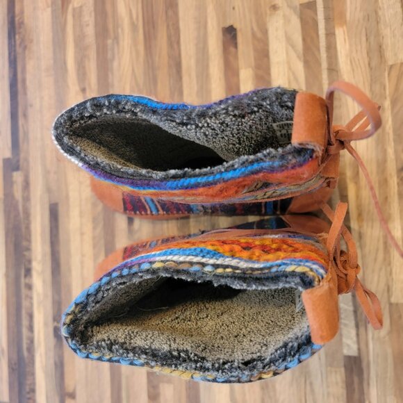 NWOT Tom's Nepal Aztec Fleece Lined Tribal Print Boots - Picture 8 of 13